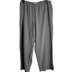 Citron Santa Monica Women’s OX Pull On Silk Pants Gray Quiet Luxury 4869